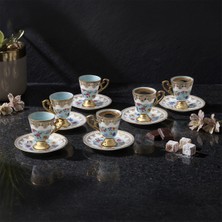 Aryıldız Constella 12 Parça 6 Kişilik Kahve Fincan Takımı Mavi 90 ml