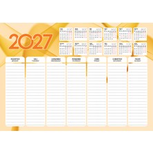 Genel Tedarik 2027 Turuncu Masa Sümeni-A3 EBAT(29.7X42 Cm) Üstten Tutkallı Kalın Alt Kartonlu-50 Yapraklı