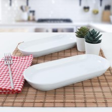Vavis Beyaz Noyan Kayık Tabak 2 Adet 26 cm