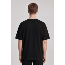 Black Nova Oversize Baskılı Unisex %100 Pamuk T-Shirt Sunset Cross Siyah