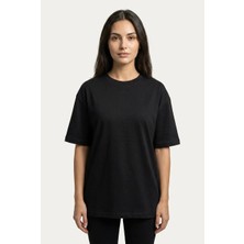 Black Nova Oversize Baskılı Unisex %100 Pamuk T-Shirt Ride Fast Siyah