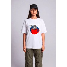 Black Nova Oversize Baskılı Unisex %100 Pamuk T-Shirt Caffeine Beyaz