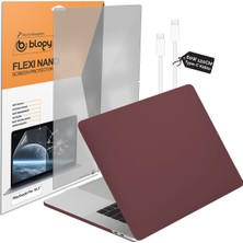 Blogy Macbook 16 M5 Avantaj Paket - Ekran Koruyucu + 60W Şarj Kablosu + Kılıf Kırmızı