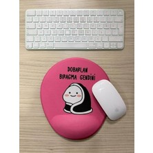 Vavis Dobarlan Bıragma Gendini Baskılı Bilek Destekli Oval Mouse Pad (Pembe)