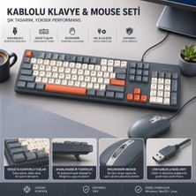 Jolita MacBook Pro 16.2" M5 Pro Uyumlu Kablolu Klavye Mouse Seti