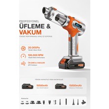 Kensa 20000PA Kablosuz Araç Süpürgesi Üfleme Vakum 2'si 1 Arada 100000 Rpm Şarjlı El Süpürgesi Hepa Filtre