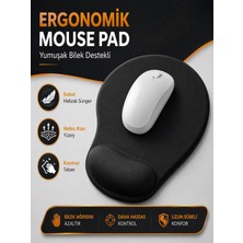 Feddy Siyah Comfort Bilek Destekli Siyah Rahat Konforlu Mouse Pad, Ergonomik Mouse Pad,ofis,ev,
