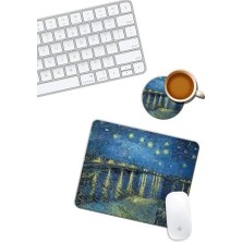 Vavis Van Gogh Plajda Yıldızlı Gece Mouse Pad ve Bardak Altlığı Set