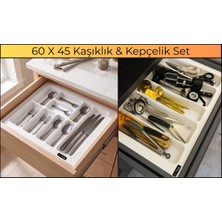 ALMITAL 60x45 cm. Beyaz Kaşıklık ve Kepçelik 2'li Set 59x41CM ‘E KADAR KESİLEBİLİR