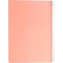 Vavis A4 Pet Spiralli Karton Kapaklı Defter 144 Yaprak - Kareli - Turuncu