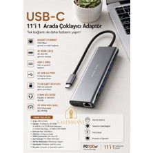 Kalemhane Fulltech Usb-C 11'i 1 Arada Çoklayıcı Adaptör