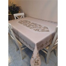 Başak Ev Tekstili Siyah Gül Desenli Dora Pano Kaymaz Özel Tabanlı Pvc Muşamba - Desenli Silinebilir 100 x 140 Hazır Masa Örtüsü