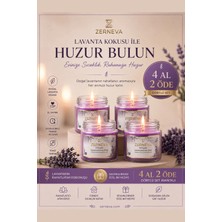Zerneva Lavanta Kokulu Mum 4'lü Set / Hediyelik, El Yapımı, Özel Gün, 330CC Cam Kavanoz, Dekoratif