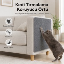 Yulu Yapışkanlı Gri Kedi Tırmalama Matı 30 × 100 cm Kesilebilir Mobilya Koruyucu Örtü