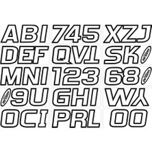 Vavis Hardline Products Seri 700 Fabrika Uyumlu 3 Inç Tekne ve Pwc Kayıt Numarası Kiti, Beyaz/siyah