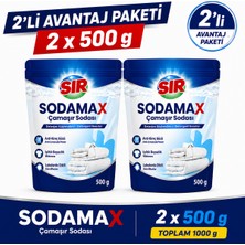 Sır Sodamax Çamaşır Sodası 2 x 500 G Avantaj Paketi | Toplam 1000 G | Deterjan Güçlendirici | Anti Kireç