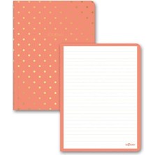 Vavis Puantiyeli Mini Defter Çizgili Mercan 14X20 cm