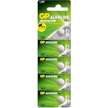 Vavis Gp Batteries GP189 LR54/189/V10GA Boy Alkalin Düğme Pil, 1.5 Volt, 5'li Kart