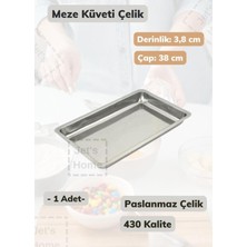 Jet's Home Çelik Meze Küveti 38 cm Paslanmaz Çelik Tabak