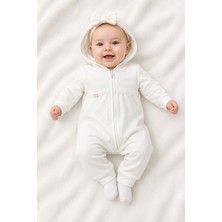 Baby Hola Kız Bebek Işıltılı Kumaş Detaylı Kapüşonlu Tulum 14002