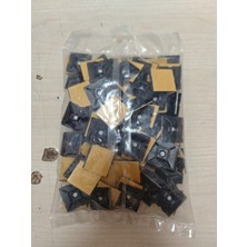 CTR Ticaret Yapışkanlı Kablo Bağı Kroşesi 28X28 mm Siyah (100 Adet) - Kablo Düzenleyici Cırt Kelepçe Tutucu Kroşe