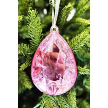 Beysüs Yılbaşı Çam Ağacı Süsü Kristal Damla Kesim Pembe
