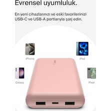Vavis USB C Taşınabilir Şarj Cihazı 20000 Mah, USB Tip C Giriş Çıkış Bağlantı Noktalı 20K Güç Bankası Için USB C - A Kablosu Dahil 2 USB A Bağlantı Noktası – Rose Gold