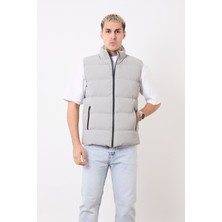 Blayn Jeans Erkek Krem Şişme Yelek – Hafif, Dik Yaka, Günlük Kullanım