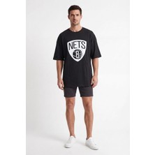 Blow Up Nets Siyah T-Shirt Oversize 142174
