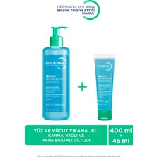 Bioderma Sebium Foaming Gel Karma, Yağlı Akne Eğilimli Ciltler İçin Yüz Temizleme Jeli 400 ml + 45 ml Set