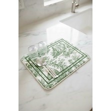 Dekomod Bulaşık Kurutma Matı Kurulama Bezi Örtüsü Tezgah Üstü Emici Bulaşıklık Fransız Köylü Desen 40X50 cm