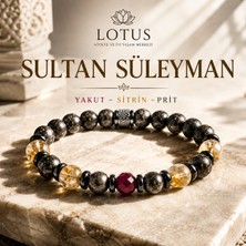 Lotus Atölye ve İyi Yaşam Merkezi ⚙️ Sultan Süleyman - Yakutlu Doğal Taş Bileklik – Pakistan Yakutu, Sitrin & Pirit