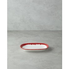 Vavis Larry Porselen Kayık Tabak 24 cm Kırmızı