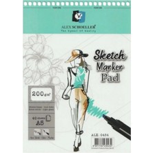 Alex Schoeller Alex Spiralli Skecth Marker Pad A5 200 Gram 40 Yaprak  (ALEX-0434)