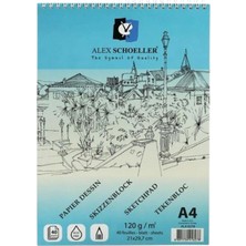 Alex Schoeller Alex A4 120 Gram  40 Yaprak  Eskiz Spiralli Blok  (ALEX-0278)