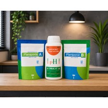 Topraksız Market Plantponic Topraksız Tarım Besin Kiti 1 L A + 1 L B Besini + 500 ml Ph Düşürücü
