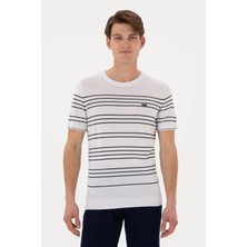 U.S. Polo Assn. Erkek Slim Fit Bisiklet Yaka Beyaz Tişört 50299396-VR013
