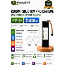 Bataryabank Roidmi SDJ01RM / Roidmi Eve Uyumlu 14.4V 5800MAH Li-Ion Robot Süpürge Bataryası