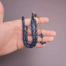 Lapisdo Sıkma Kehribar Kapsül Kesim Altın Renk Püsküllü 7X11MM Tesbih