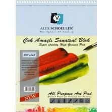 Alex Schoeller Alex A3 200 Gram 20 Yaprak Çok Amaçlı Spiralli Resim Defteri   (ALEX-902)