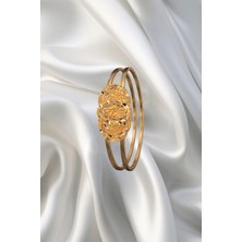 LEVA GOLD 22 Ayar Ikili Ajda Açık Mühür Bilezik 20 gr