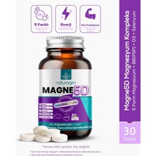 Naturagen Magne 5d Magnezyum Kompleksi 200MG 30 Çiğnenebilir Tablet | P5P, D3, Selenyum | Nane & Limon Aromalı