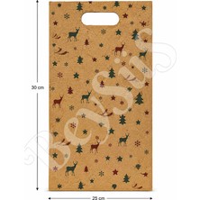 BeySüS 30x25 cm Yılbaşı Temalı Çanta Kraft 2 Adet