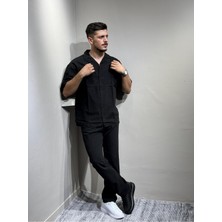 Blayn Jeans Gömlek Pantolon Erkek Keten Takım Oversize Kalıp
