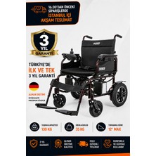 Tagesan Römer R108 Akülü Tekerlekli Sandalye – 50 cm Geniş Oturma Alanı, 130 kg Taşıma Kapasitesi, Katlanabilir Çelik Şase