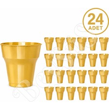 BeySüS Parti Plastik Bardak 24lü Gold