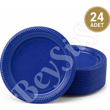 BeySüS Parti Plastik Tabak 24lü Lacivert