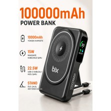 Exenar Kablosuz Magsafe Powerbank 10000 Mah 20W Hızlı Şarj 15W Standlı iPhone 12-13-14-15-16-17 Uyumlu