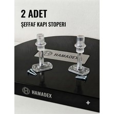 Hamadex Şeffaf Akrilik Gövdeli Kauçuk Darbe Emicili 2'li Kapı Stoperi Seti