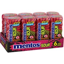 Mentos Sour Çilek Aromalı Şekersiz Tatlandırıcılı Ekşi Draje Sakız 56 gr x 6 Adet